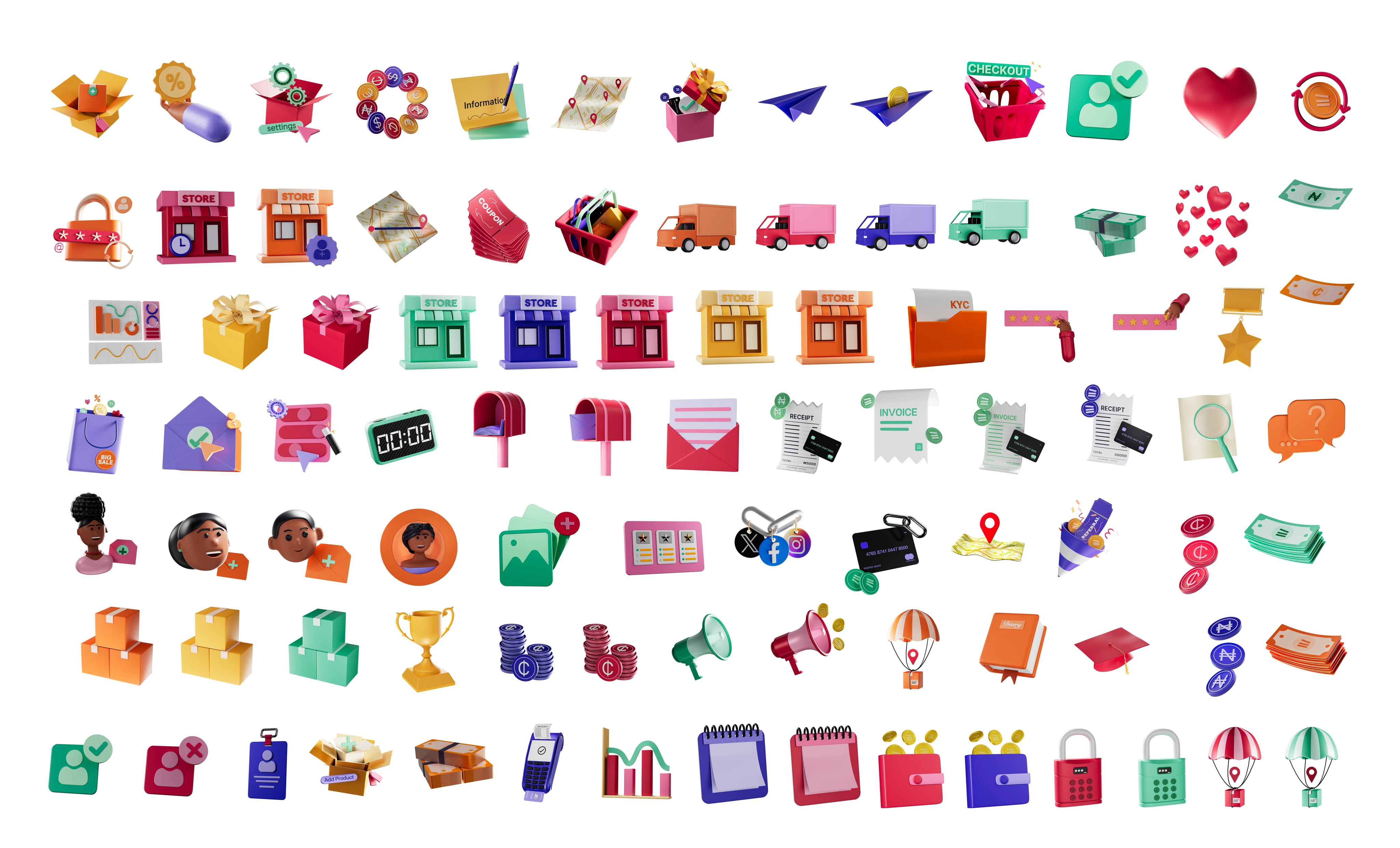Catlog 3D icon set — full library