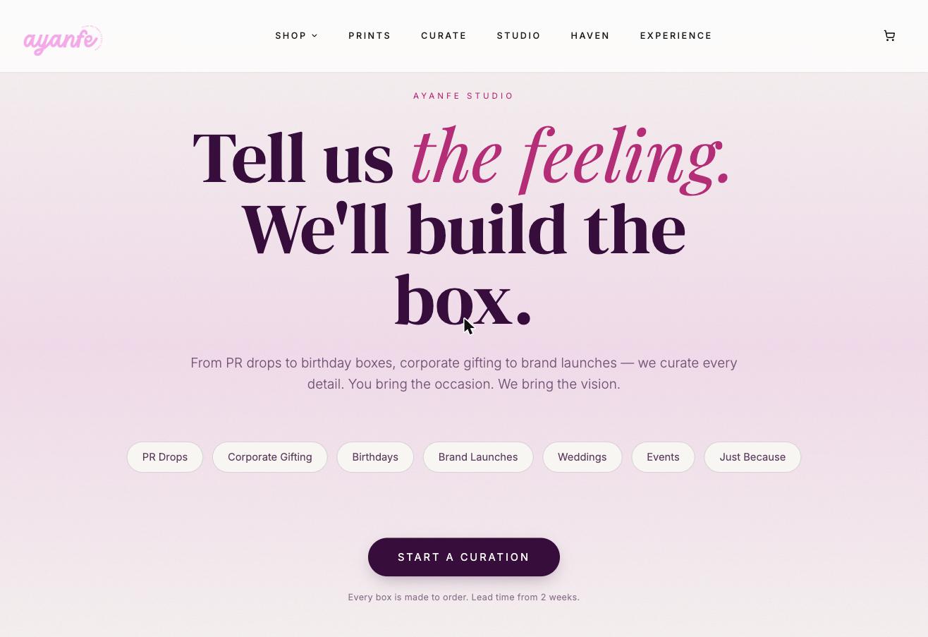 Ayanfe Haven — Ayanfe Studio custom curation